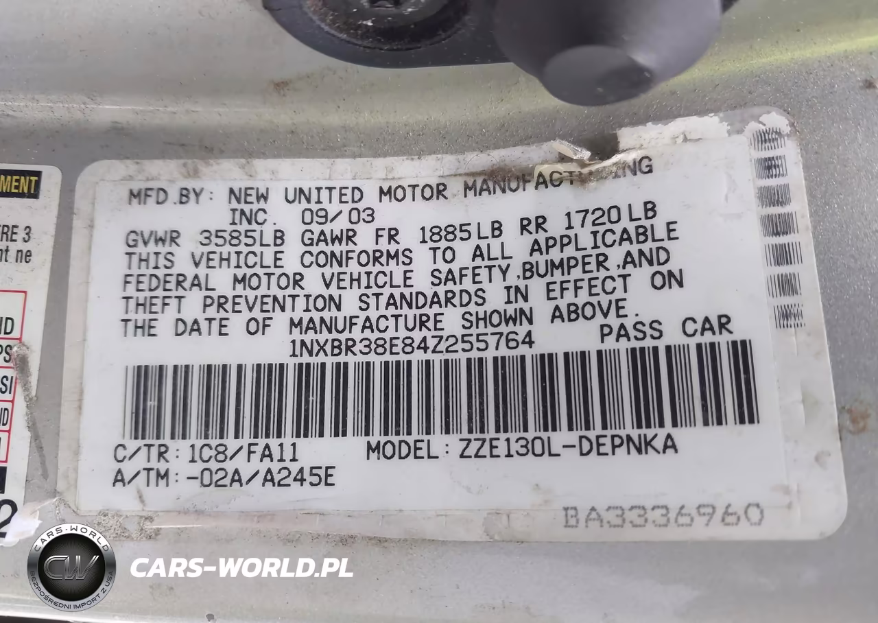 2004 Toyota Corolla Le VIN:1NXBR38E84Z255764 - 9