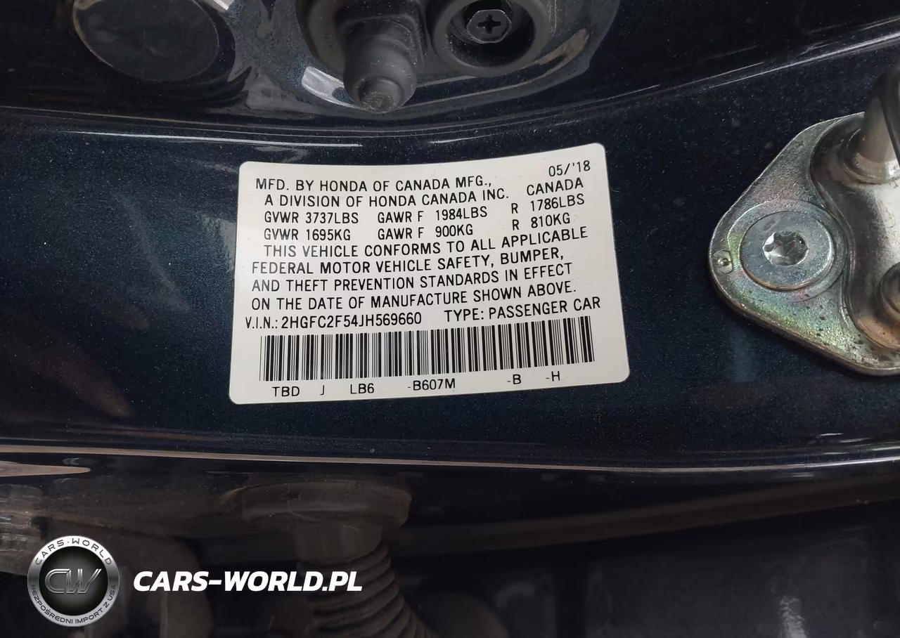2018 Honda Civic Lx VIN:2HGFC2F54JH569660 - 9