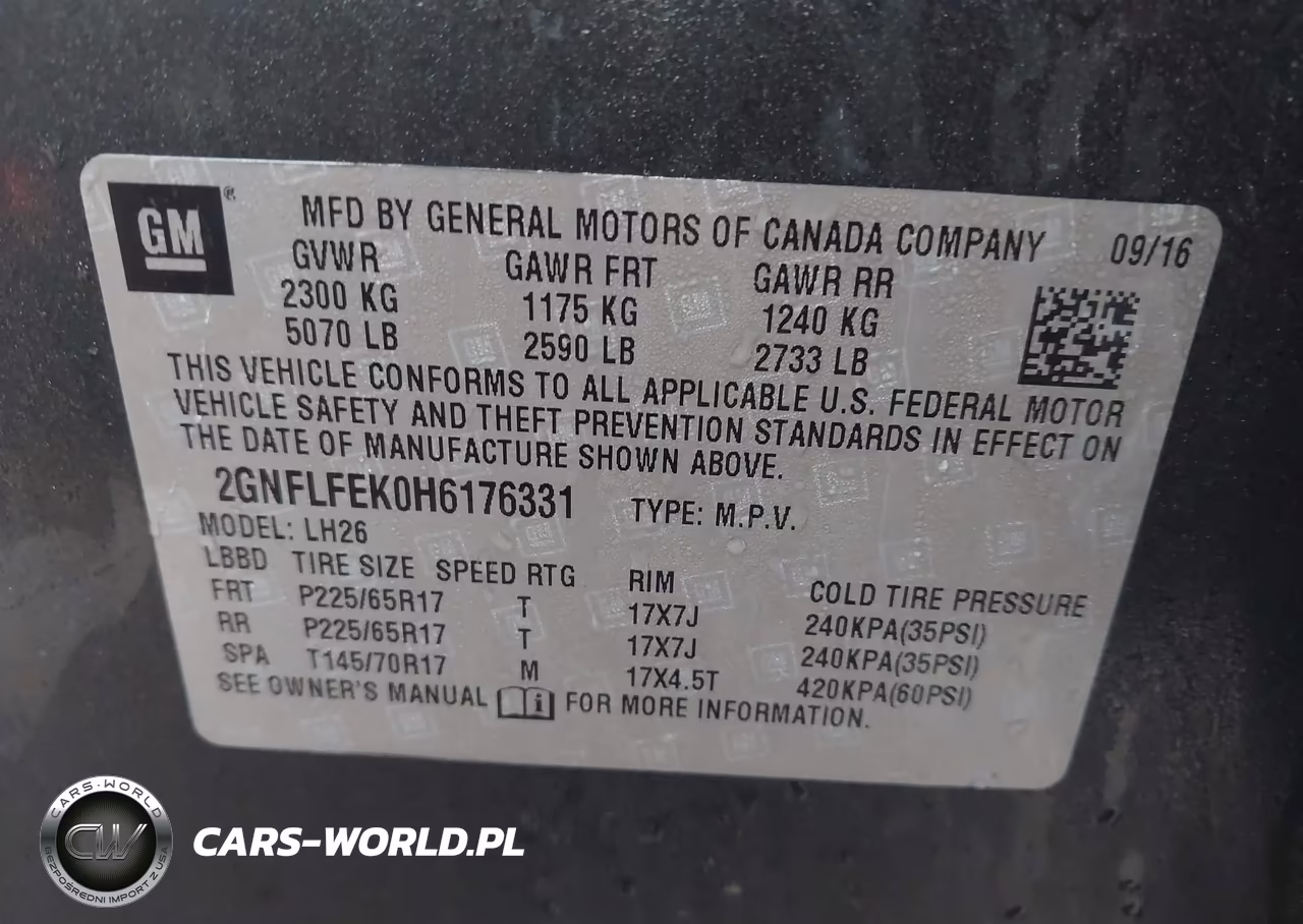 2017 Chevrolet Equinox Lt VIN:2GNFLFEK0H6176331 - 9