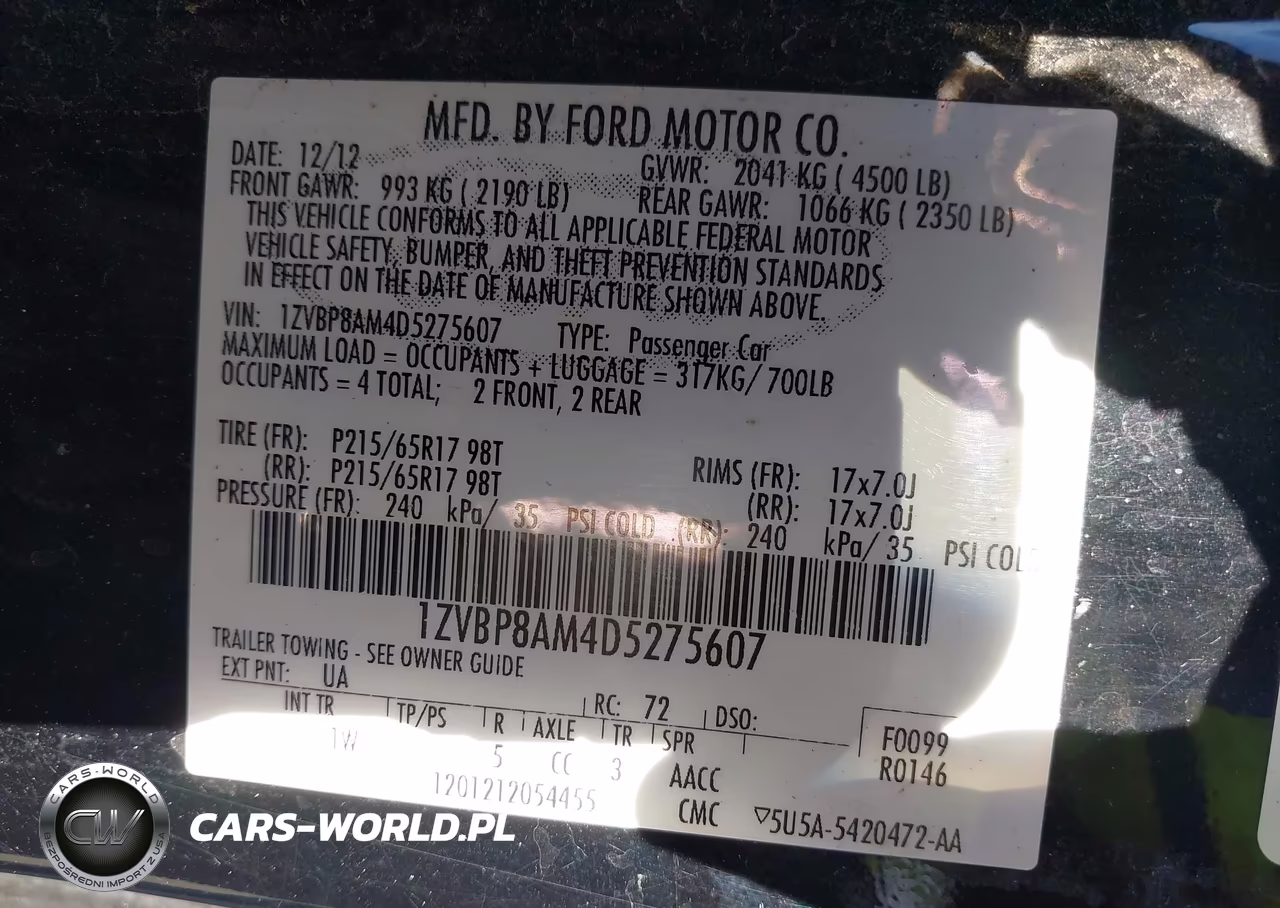 2013 Ford Mustang V6 VIN:1ZVBP8AM4D5275607 - 9
