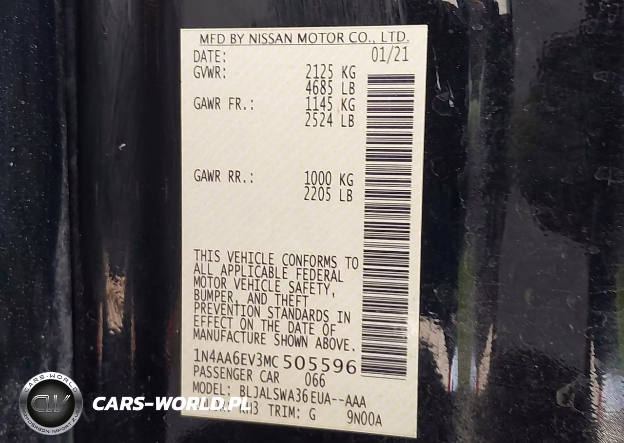 2021 Nissan Maxima Sr Xtronic Cvt VIN:1N4AA6EV3MC505596 - 9
