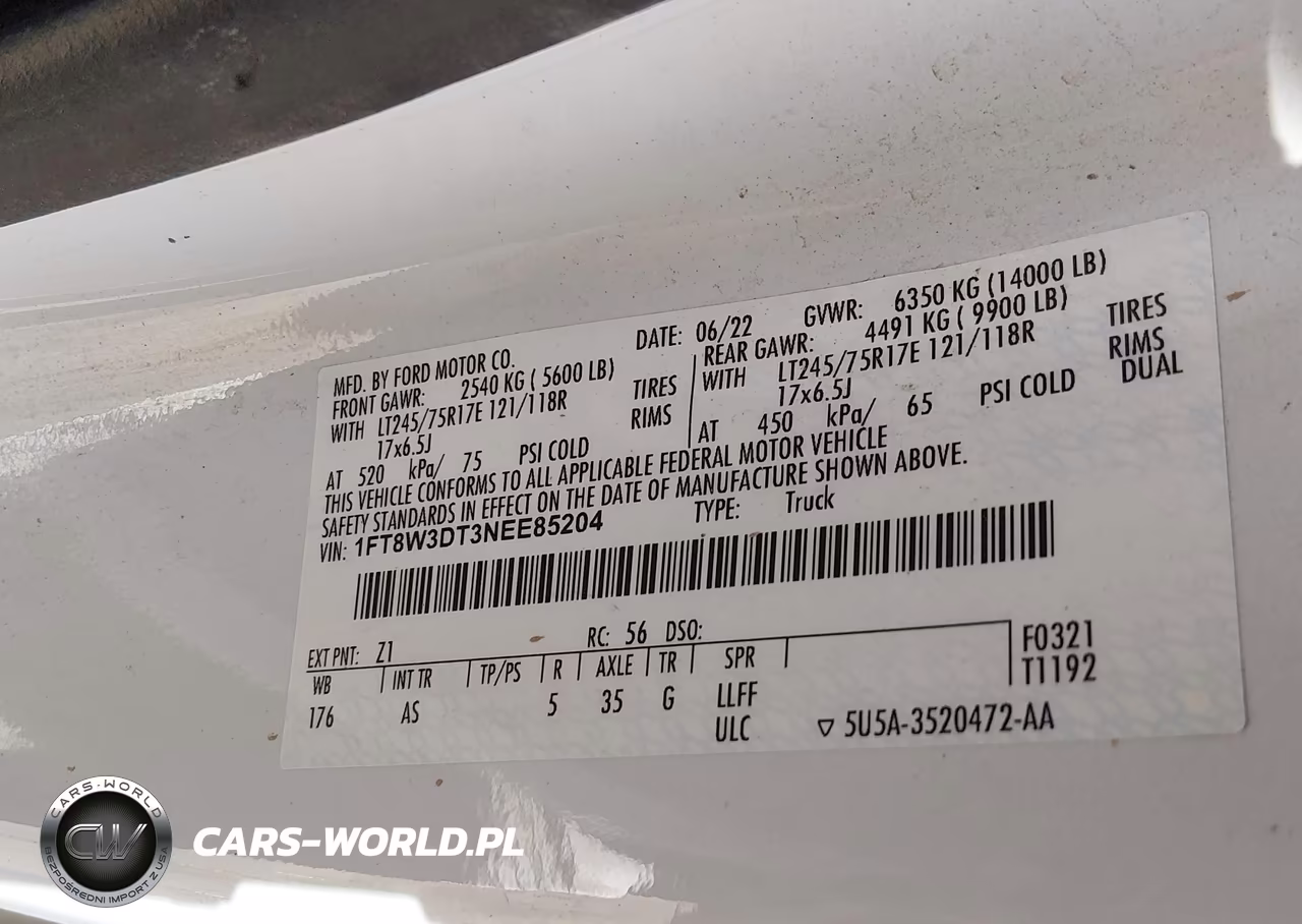 2022 Ford F-350 Xl VIN:1FT8W3DT3NEE85204 - 9