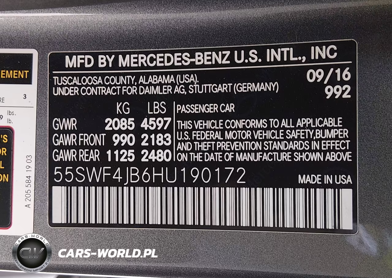 2017 Mercedes-Benz C 300 VIN:55SWF4JB6HU190172 - 9