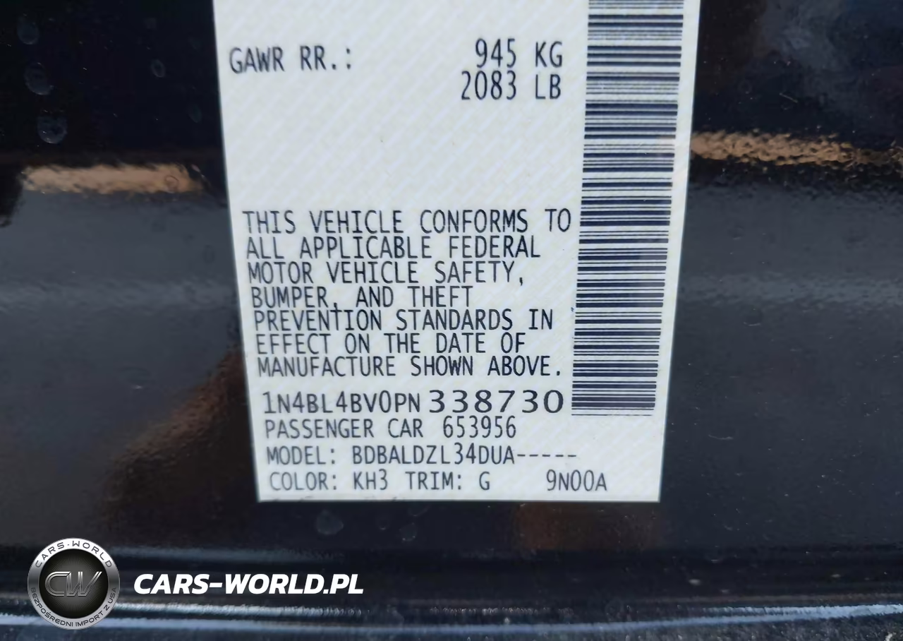 2023 Nissan Altima S Fwd VIN:1N4BL4BV0PN338730 - 9