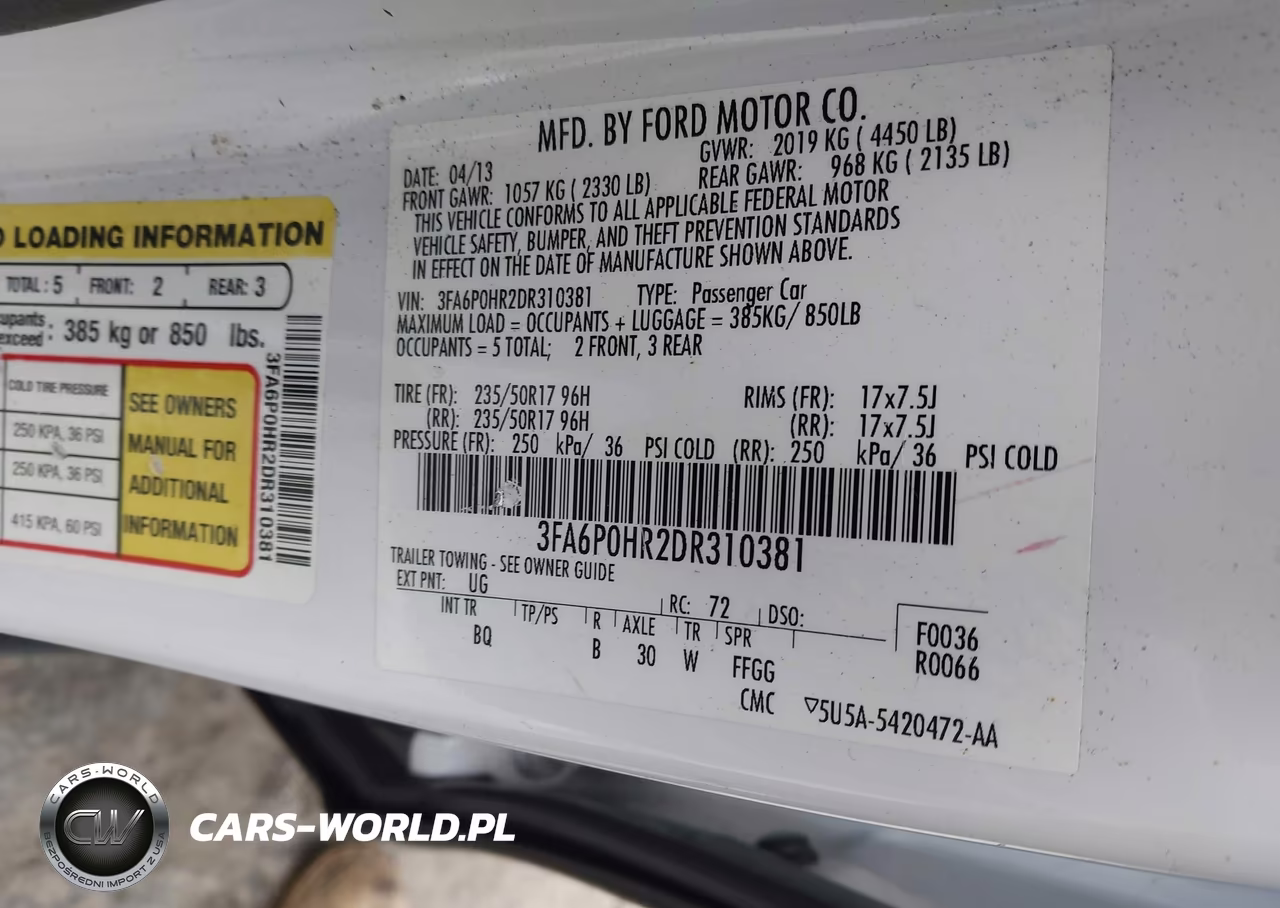 2013 Ford Fusion Se VIN:3FA6P0HR2DR310381 - 9