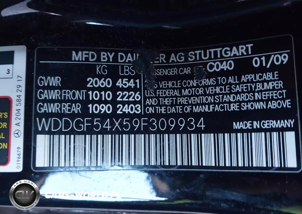 2009 Mercedes-Benz C 300 Luxury-Sport VIN:WDDGF54X59F309934 - 9