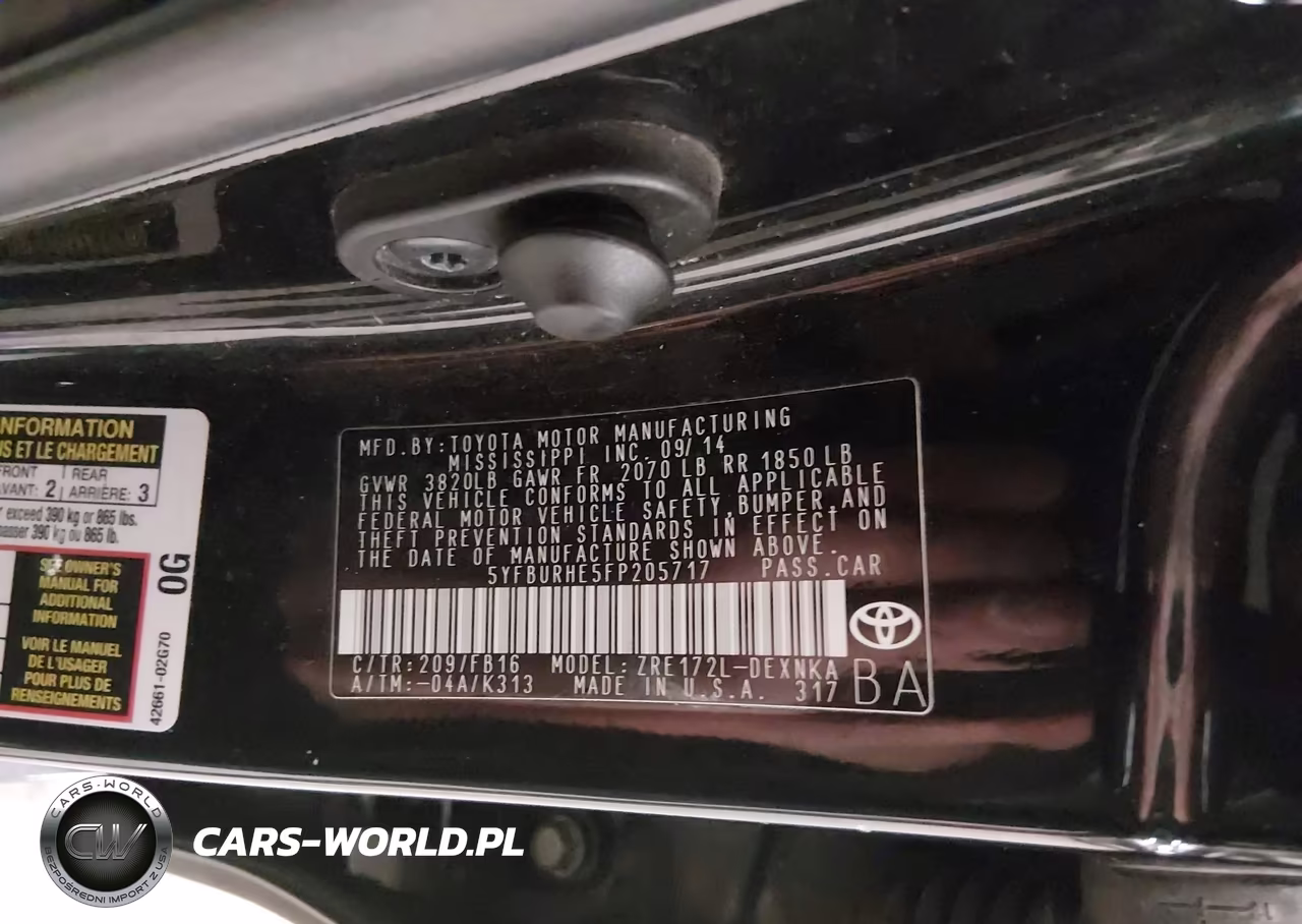 2015 Toyota Corolla Le VIN:5YFBURHE5FP205717 - 9