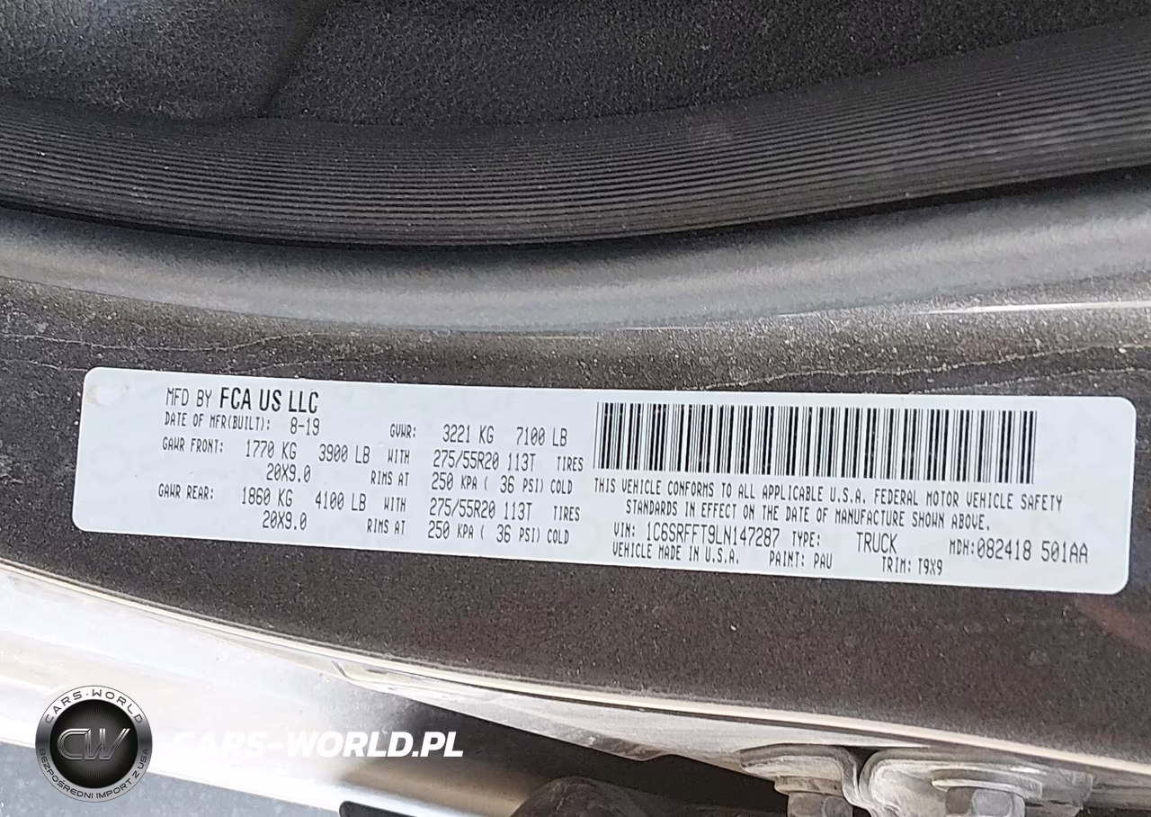 2020 Ram 1500 Lone Star 4X4 5'7 Box VIN:1C6SRFFT9LN147287 - 9