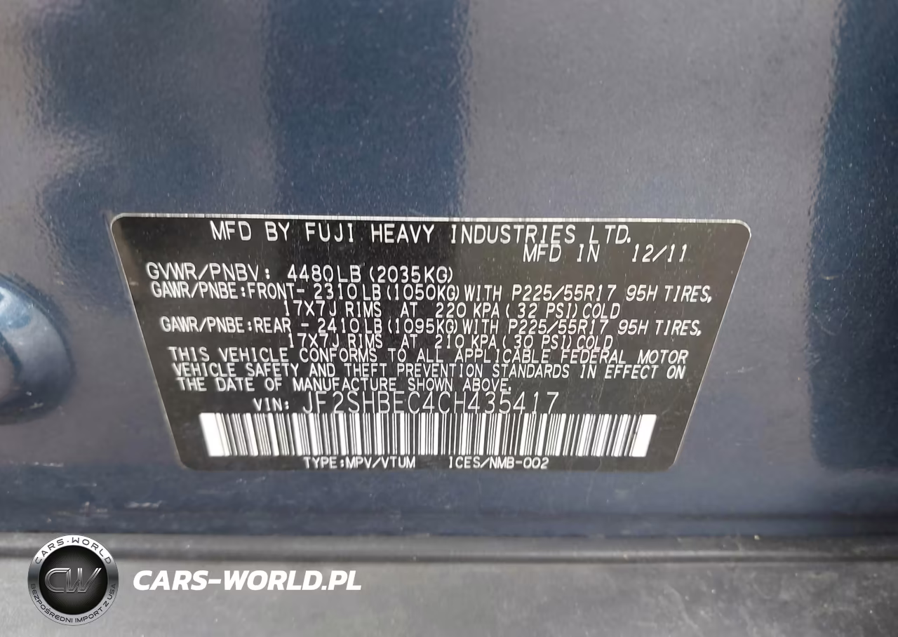 2012 Subaru Forester 2.5X Limited VIN:JF2SHBEC4CH435417 - 9