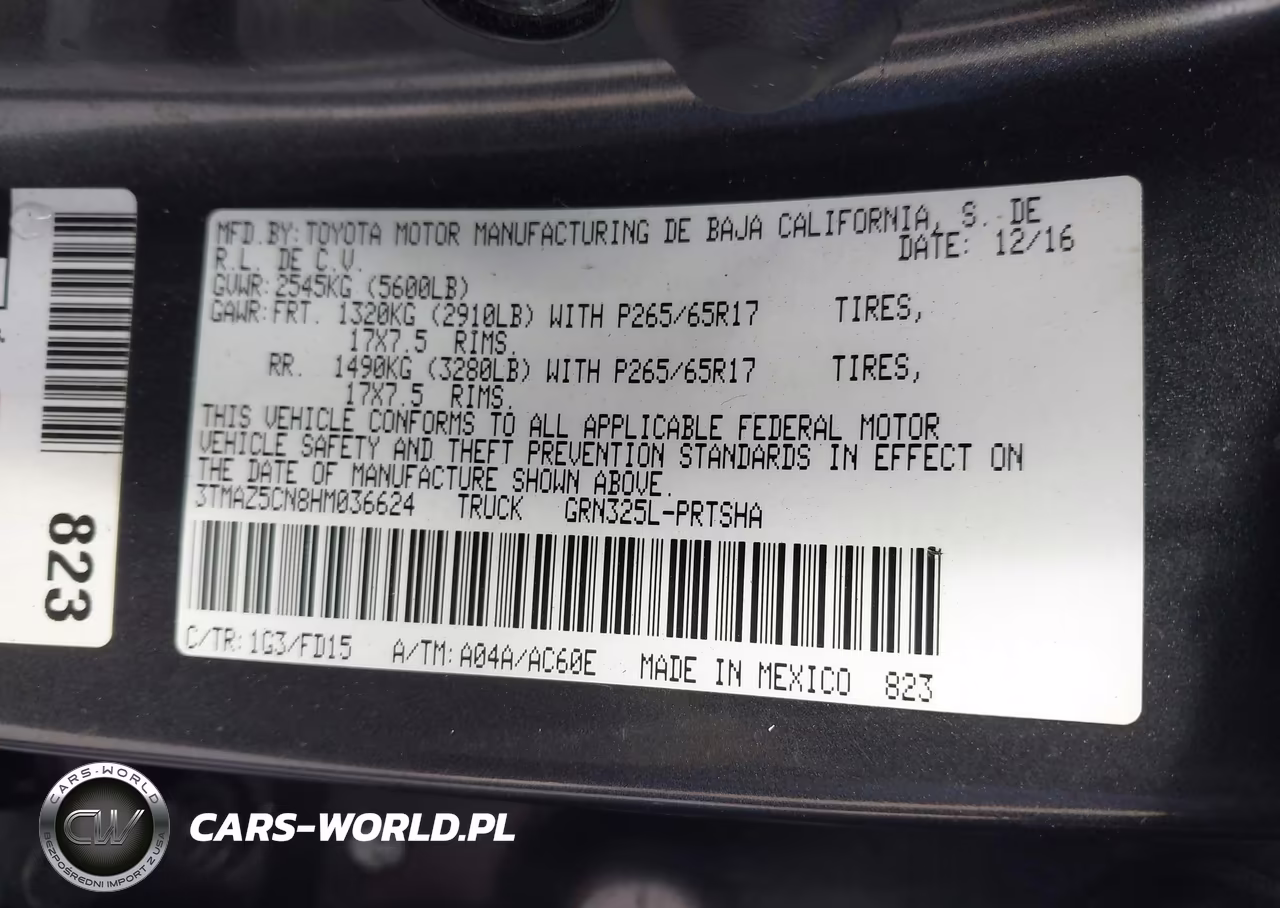 2017 Toyota Tacoma Sr5 V6 VIN:3TMAZ5CN8HM036624 - 9