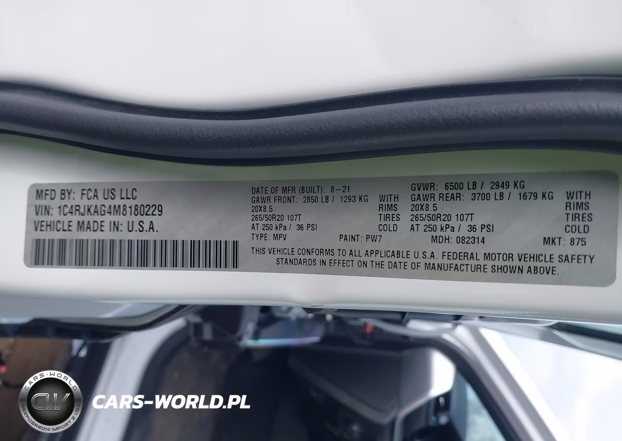 2021 Jeep Grand Cherokee L Altitude 4X4 VIN:1C4RJKAG4M8180229 - 9