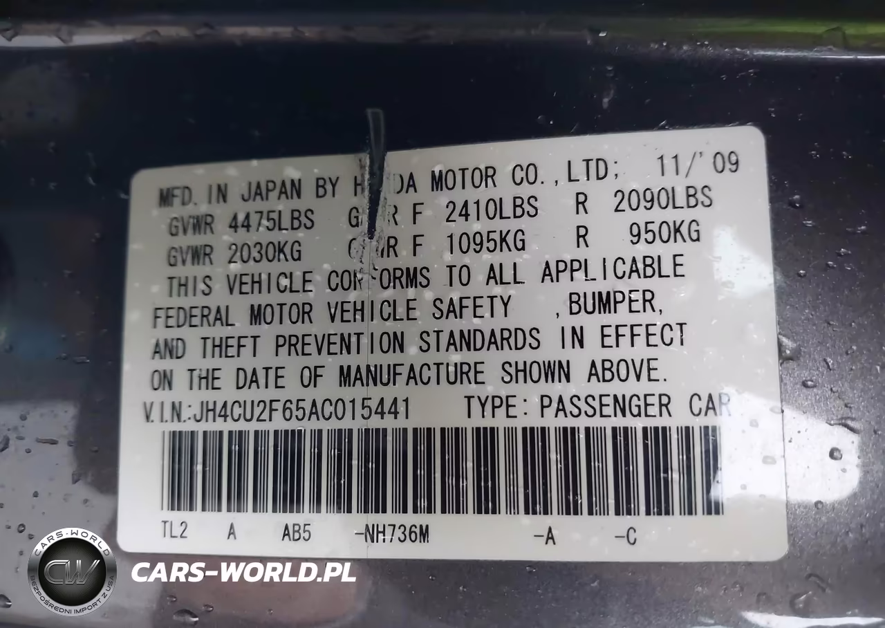 2010 Acura Tsx 2.4 VIN:JH4CU2F65AC015441 - 9
