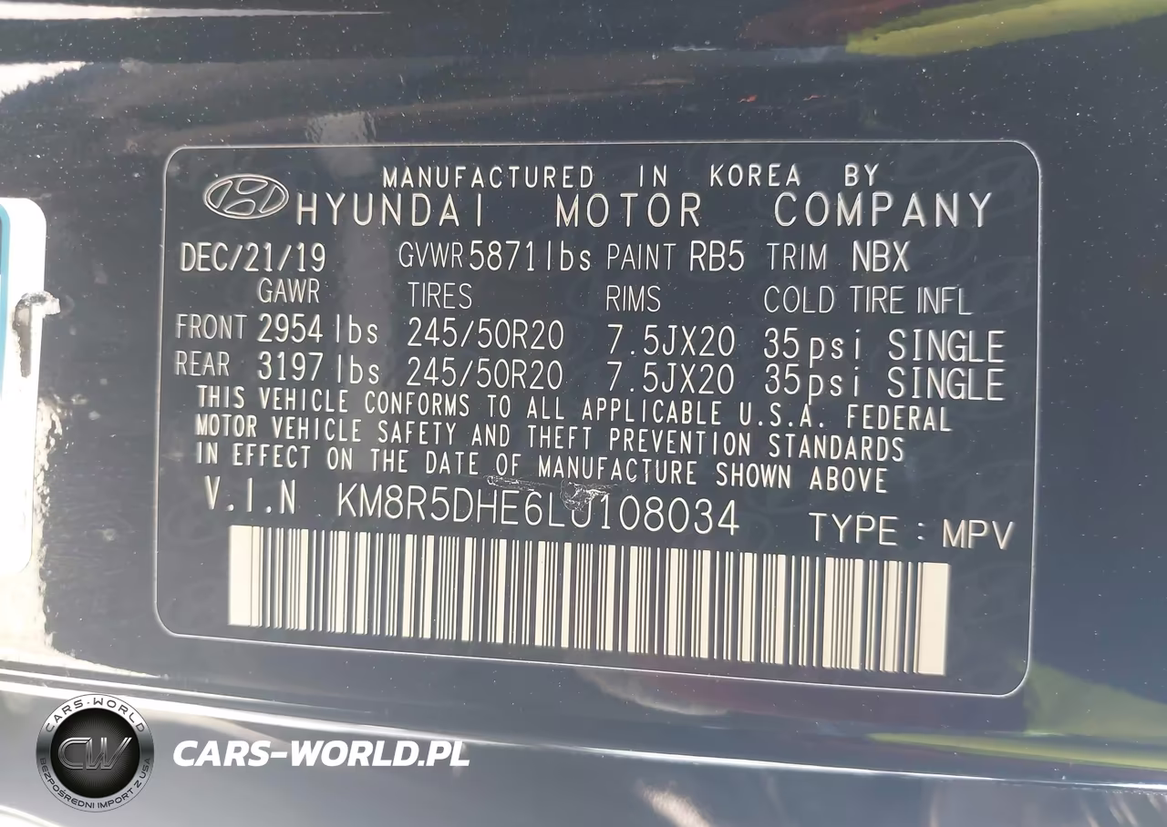 2020 Hyundai Palisade Limited VIN:KM8R5DHE6LU108034 - 9