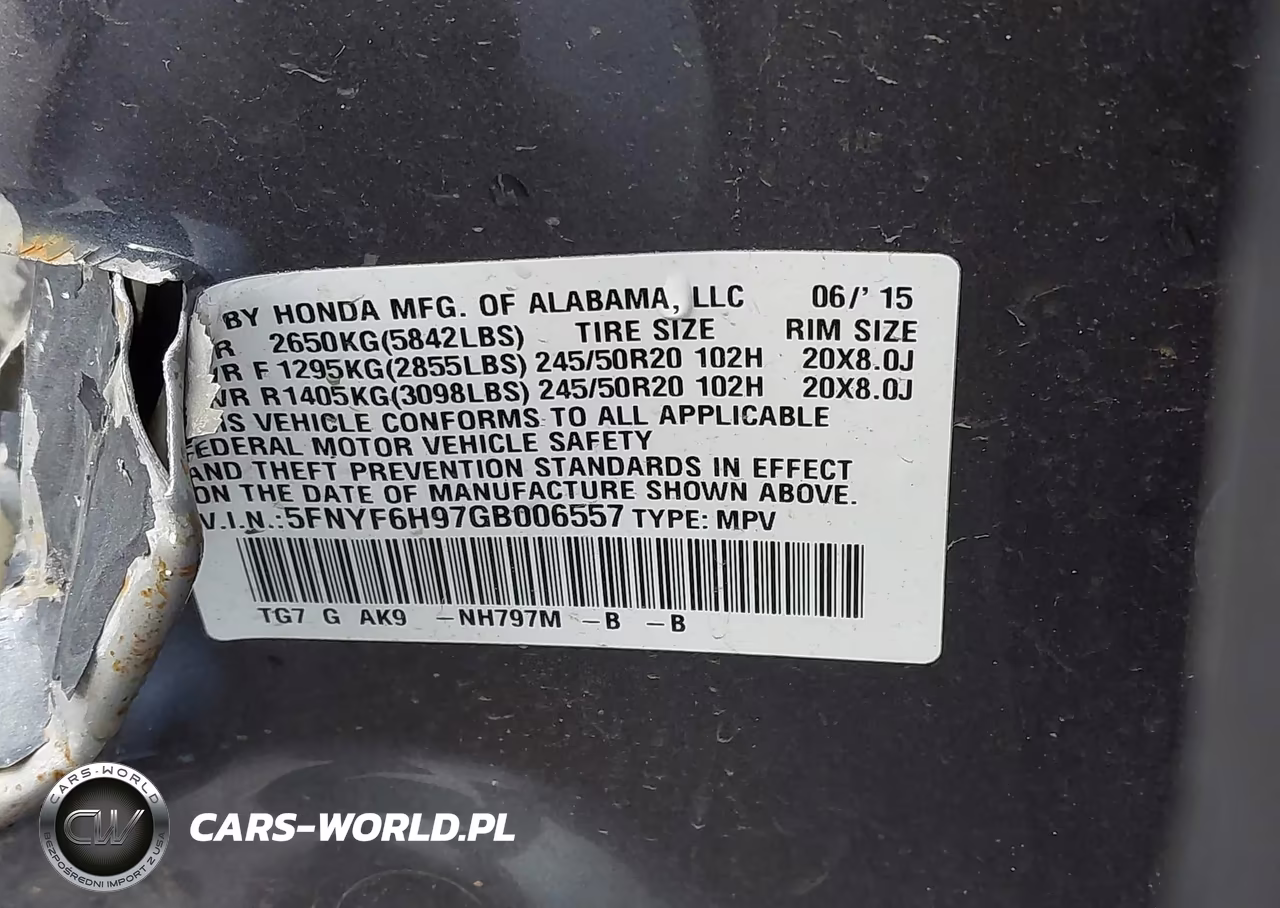 2016 Honda Pilot Touring VIN:5FNYF6H97GB006557 - 9