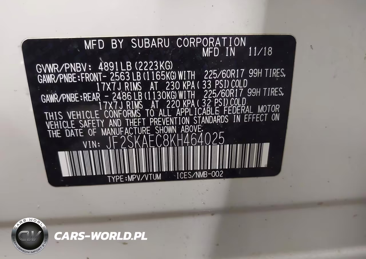 2019 Subaru Forester Premium VIN:JF2SKAEC8KH464025 - 9