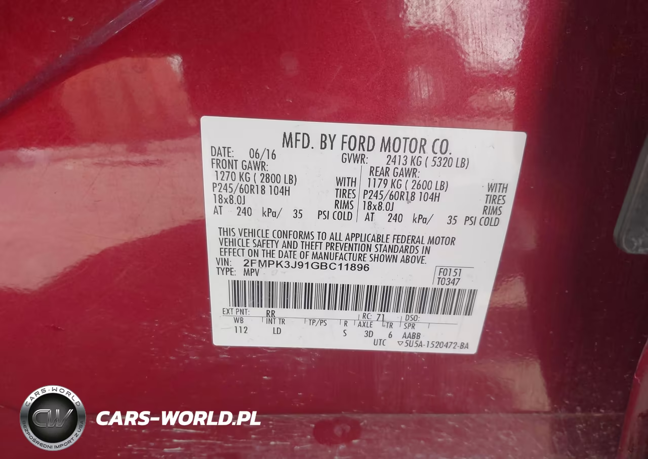 2016 Ford Edge Sel VIN:2FMPK3J91GBC11896 - 9