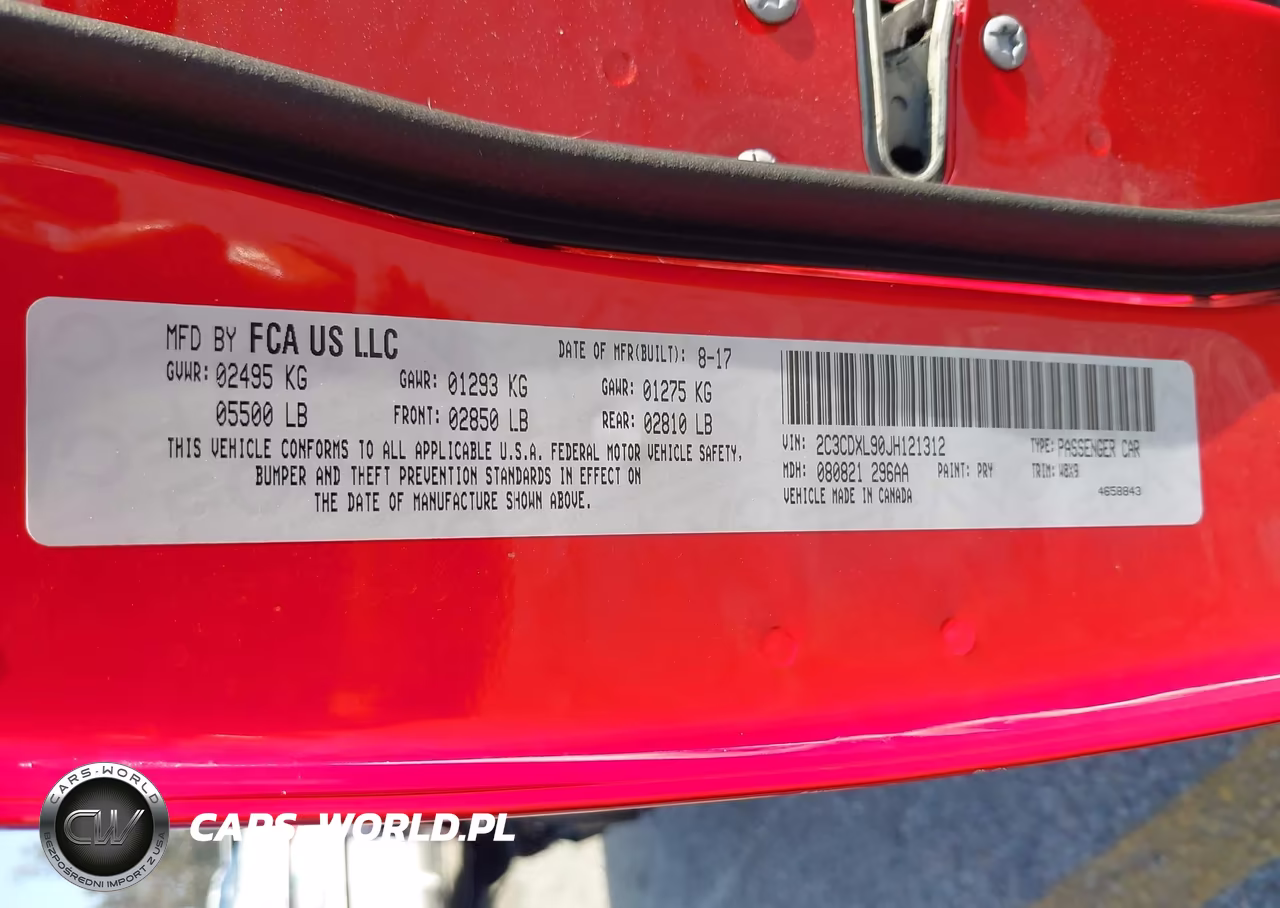 2018 Dodge Charger Srt Hellcat Rwd VIN:2C3CDXL90JH121312 - 9