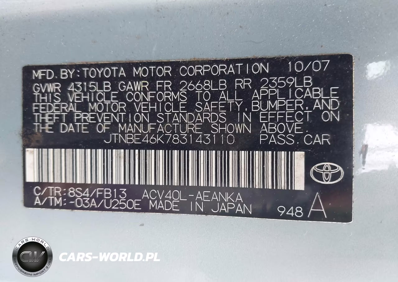 2008 Toyota Camry Le-Se-Xle VIN:JTNBE46K783143110 - 9