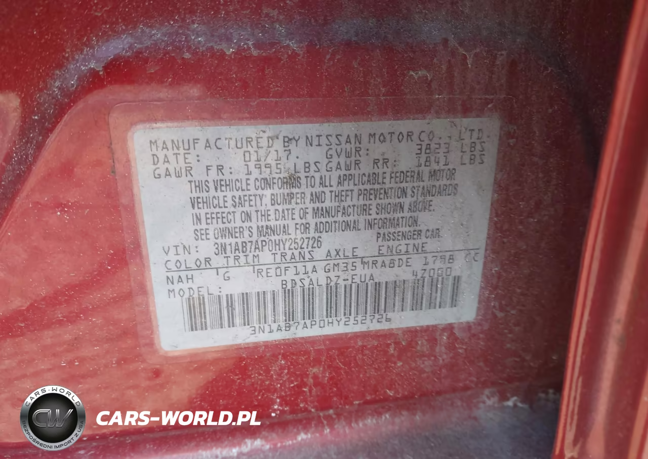 2017 Nissan Sentra Sv VIN:3N1AB7AP0HY252726 - 9