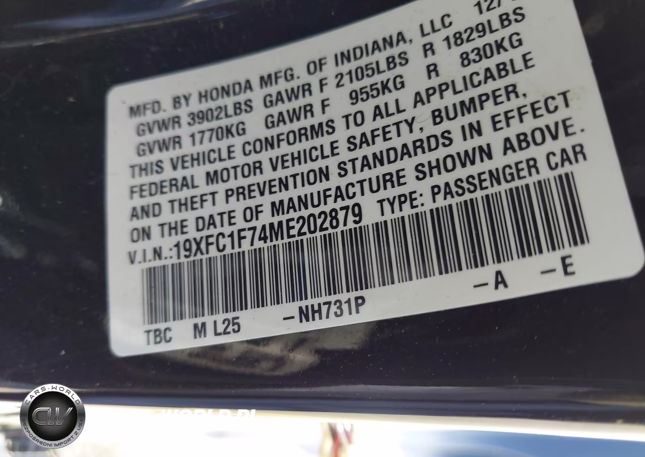 2021 Honda Civic Ex-L VIN:19XFC1F74ME202879 - 9