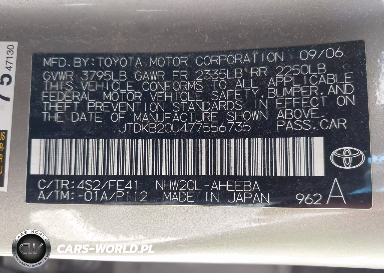 2007 Toyota Prius VIN:JTDKB20U477556735 - 9