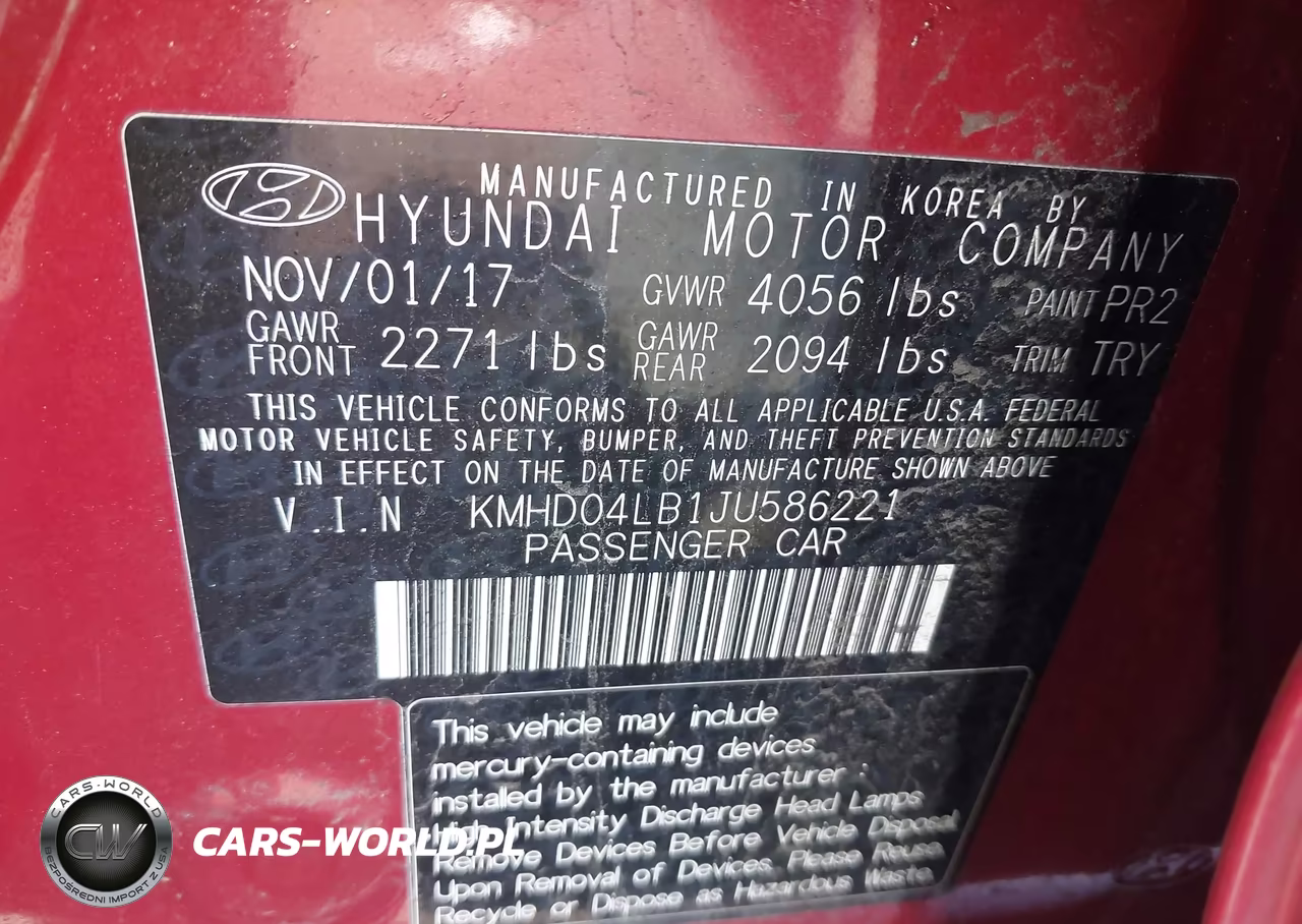 2018 Hyundai Elantra Sport VIN:KMHD04LB1JU586221 - 9