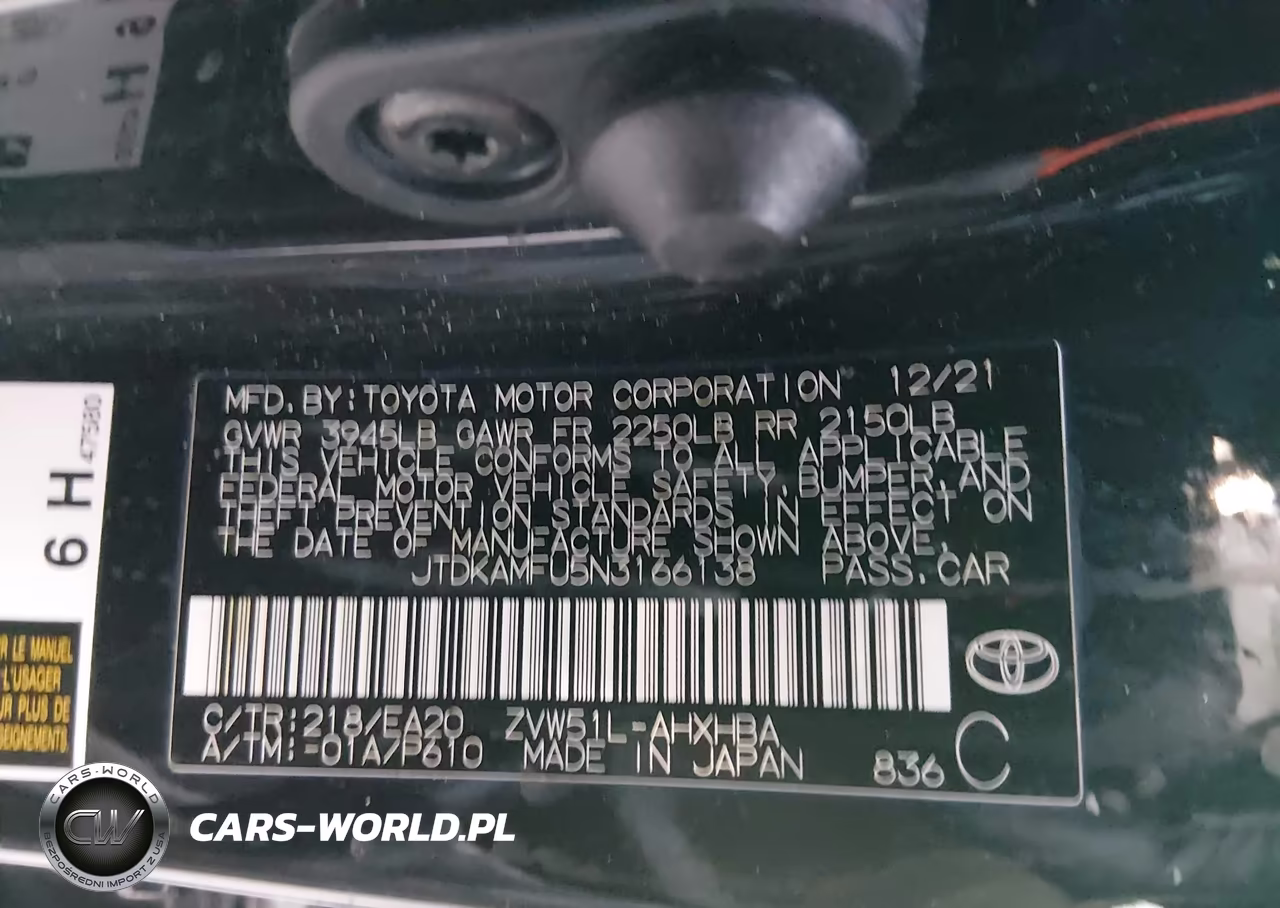 2022 Toyota Prius Nightshade Edition VIN:JTDKAMFU5N3166138 - 9