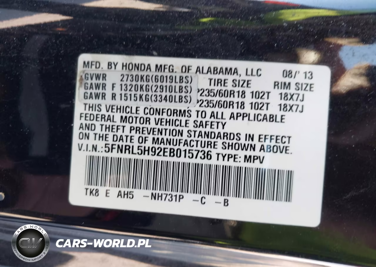 2014 Honda Odyssey Touring-Touring Elite VIN:5FNRL5H92EB015736 - 9