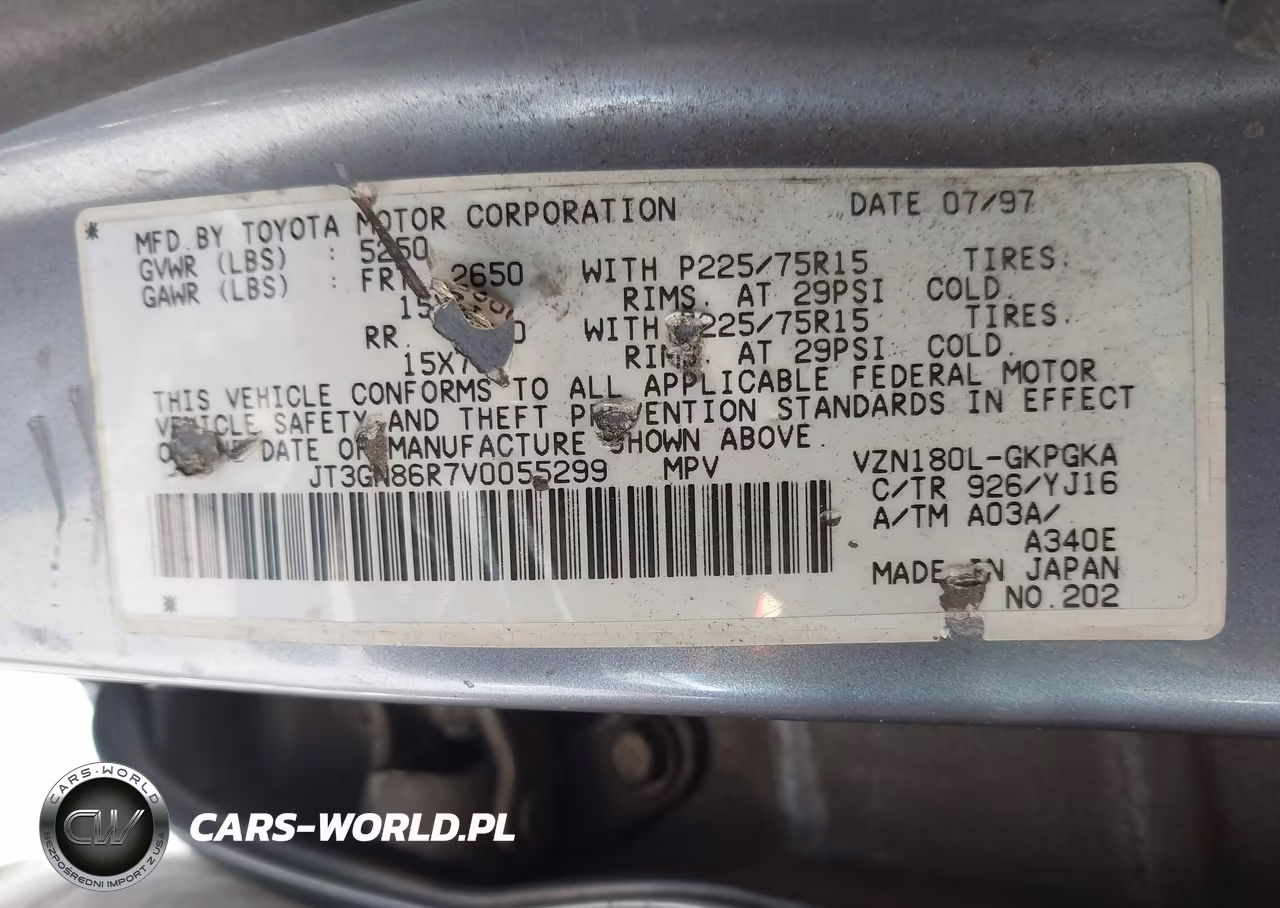 1997 Toyota 4Runner Sr5 V6 VIN:JT3GN86R7V0055299 - 9