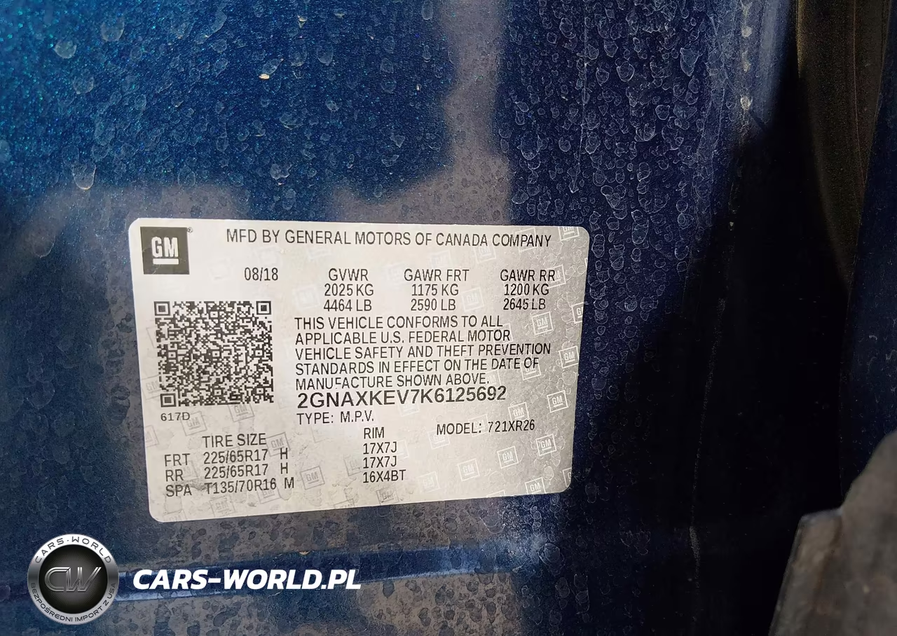 2019 Chevrolet Equinox Lt VIN:2GNAXKEV7K6125692 - 9