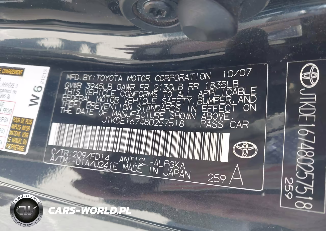 2008 Scion Tc VIN:JTKDE167480257518 - 9