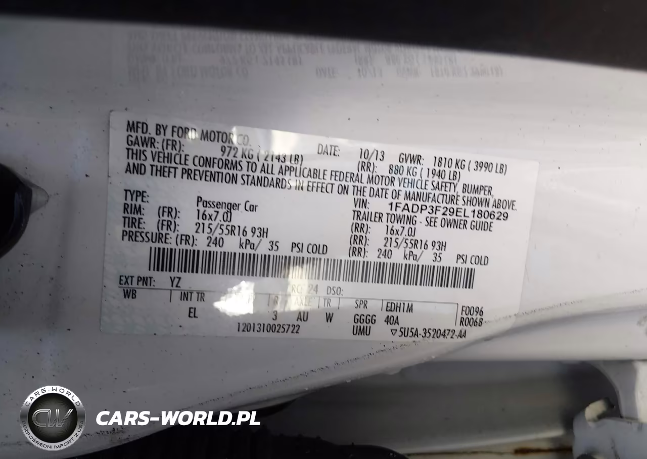 2014 Ford Focus Se VIN:1FADP3F29EL180629 - 9