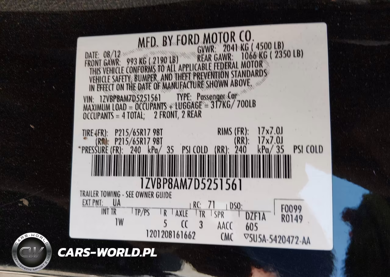 2013 Ford Mustang V6 VIN:1ZVBP8AM7D5251561 - 9