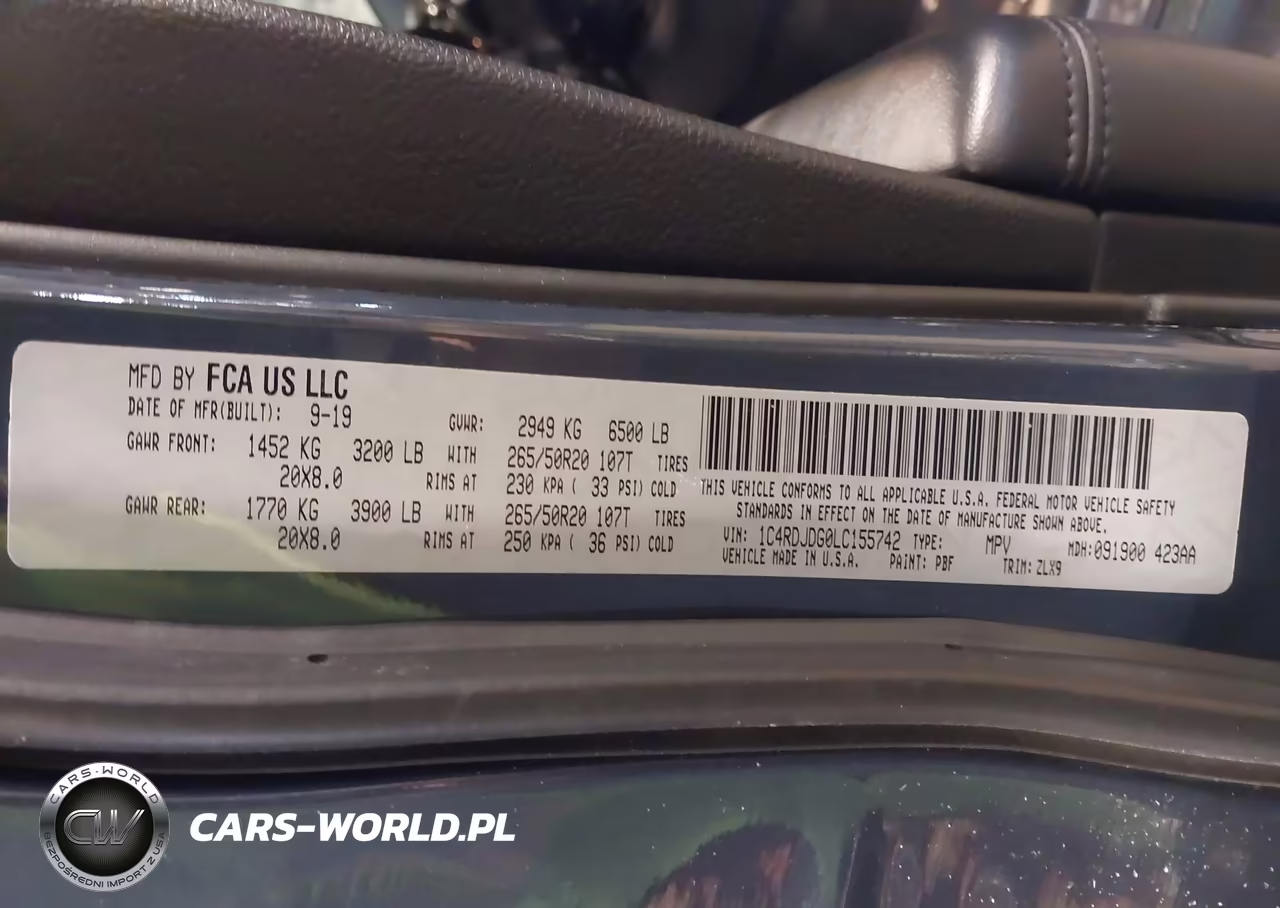 2020 Dodge Durango Gt Plus Awd VIN:1C4RDJDG0LC155742 - 9
