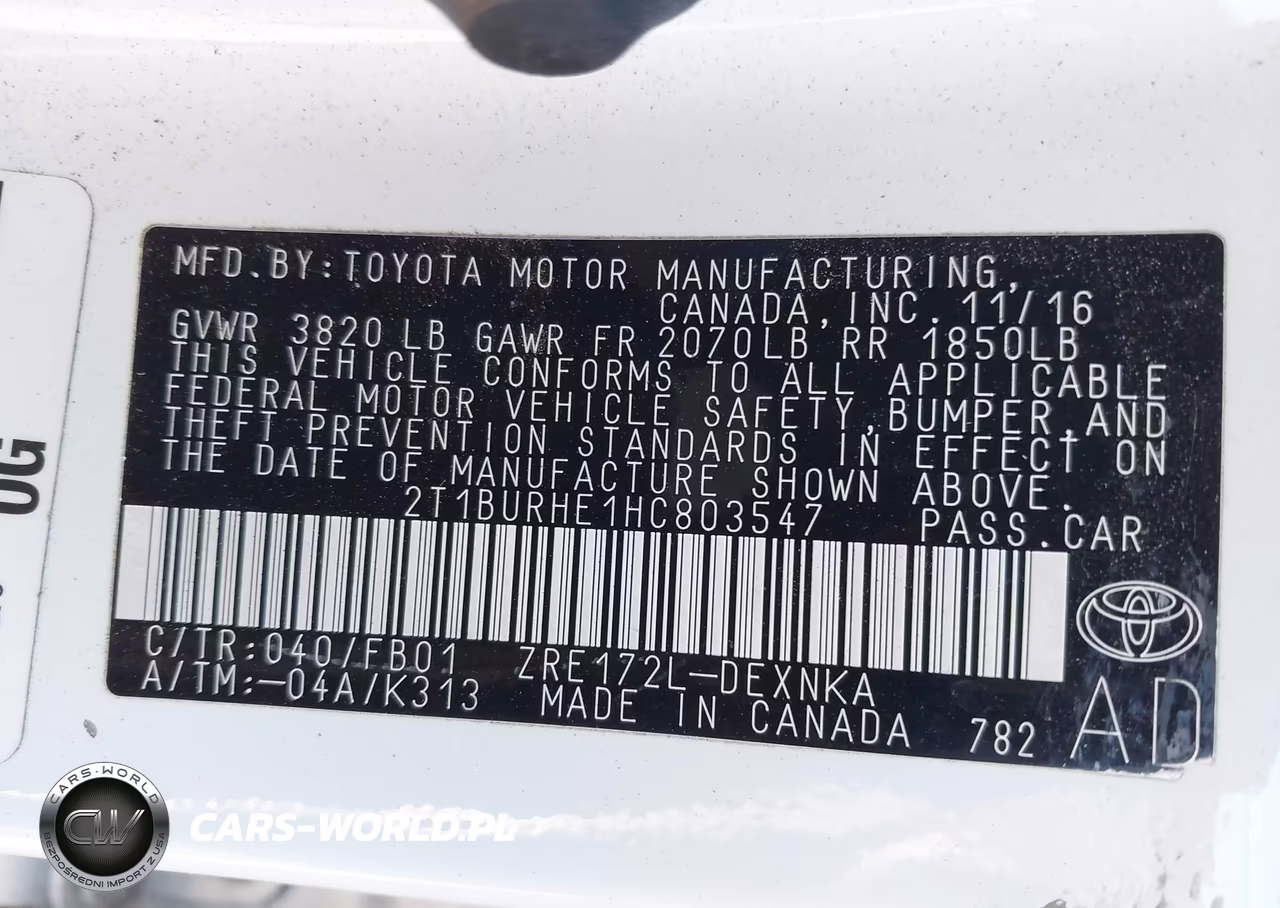 2017 Toyota Corolla Le VIN:2T1BURHE1HC803547 - 9