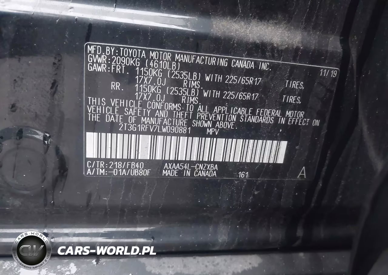 2020 Toyota Rav4 Le VIN:2T3G1RFV7LW090881 - 9