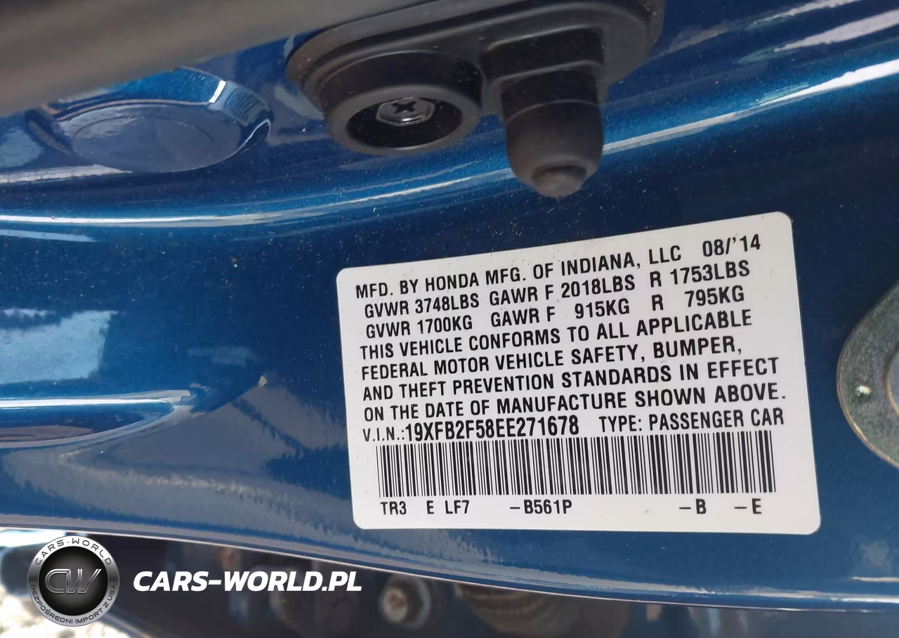 2014 Honda Civic Lx VIN:19XFB2F58EE271678 - 9