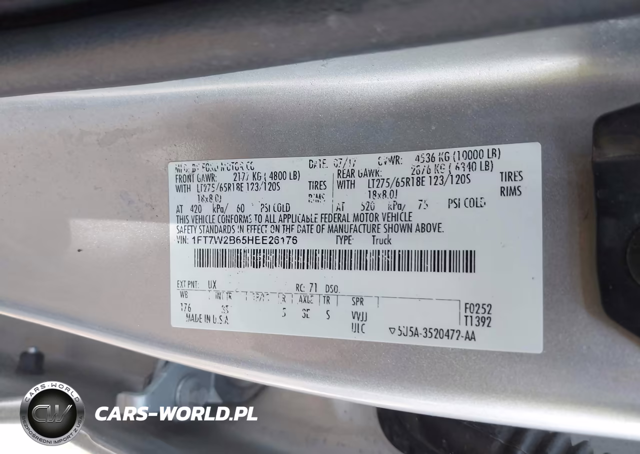 2017 Ford F-250 Xlt VIN:1FT7W2B65HEE26176 - 9