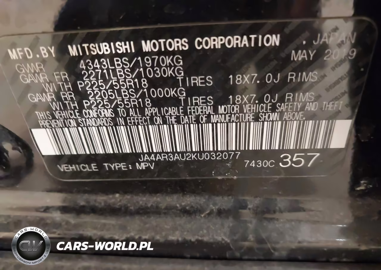 2019 Mitsubishi Outlander Sport 2.0 Es VIN:JA4AR3AU2KU032077 - 9