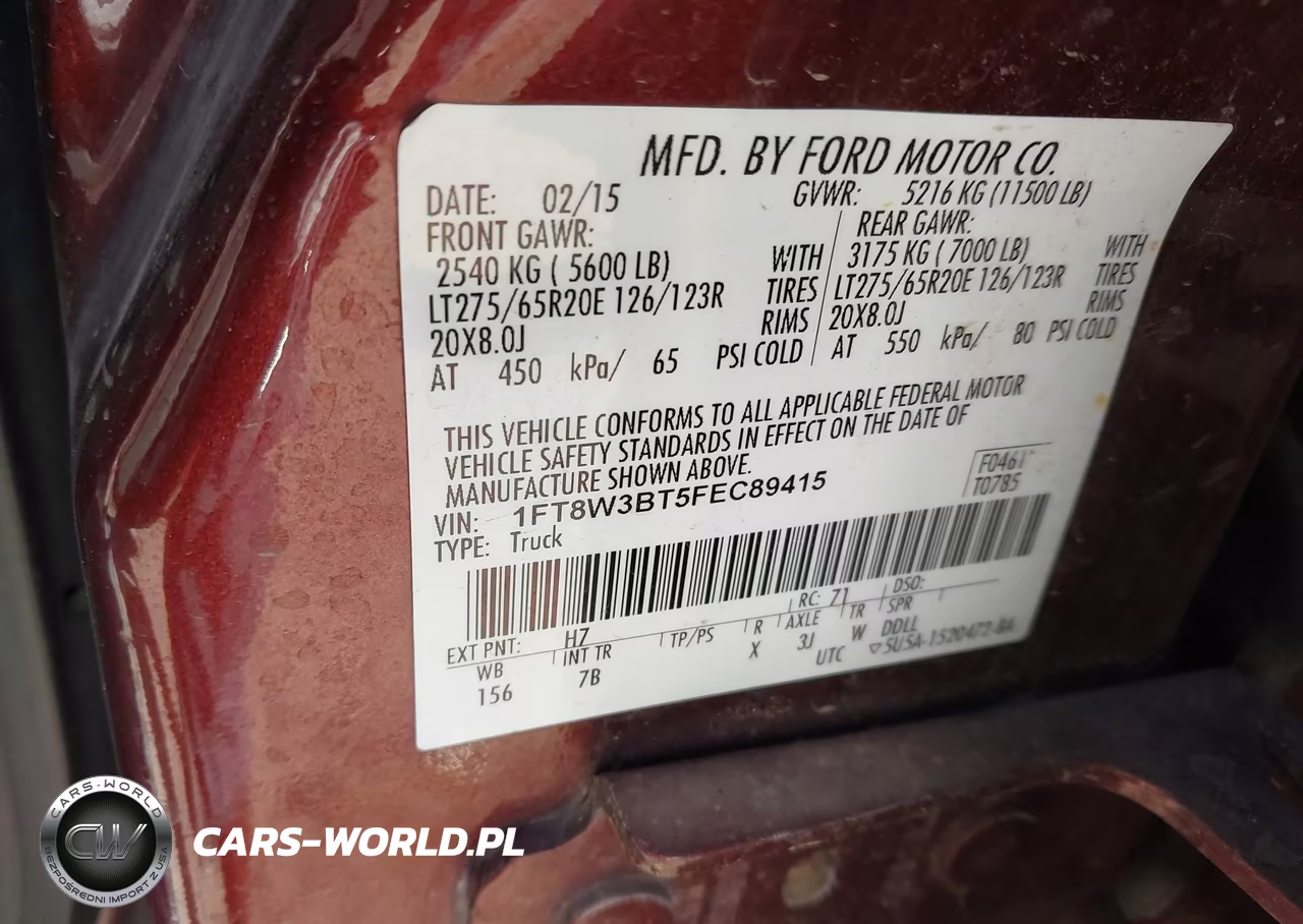 2015 Ford F-350 Lariat VIN:1FT8W3BT5FEC89415 - 8