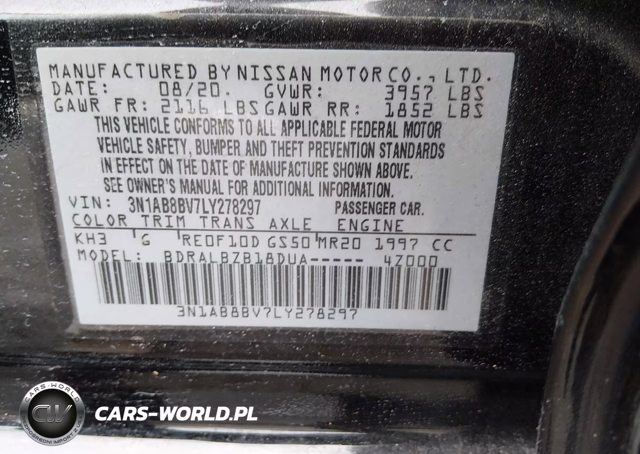 2020 Nissan Sentra S Xtronic Cvt VIN:3N1AB8BV7LY278297 - 9