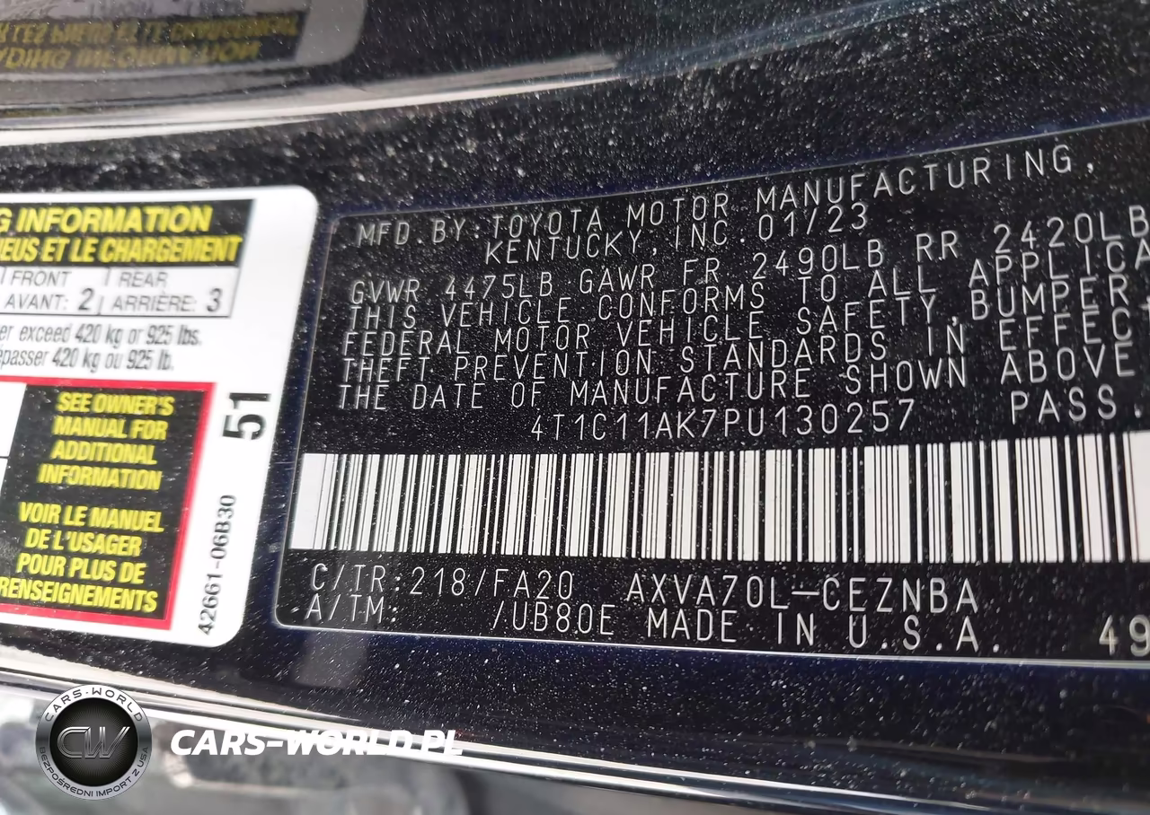 2023 Toyota Camry Le VIN:4T1C11AK7PU130257 - 9