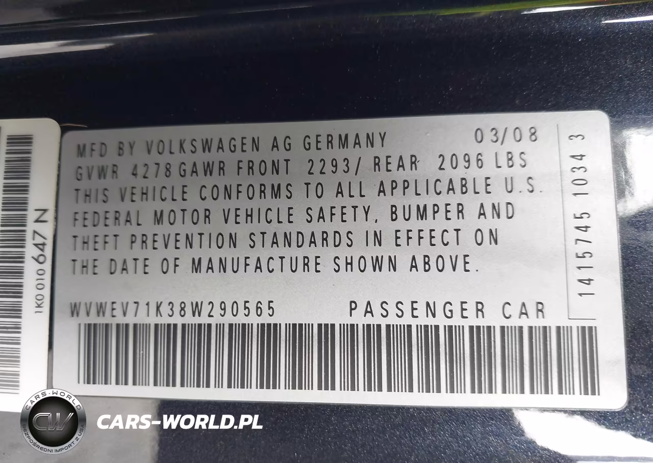 2008 Volkswagen Gti 2-Door VIN:WVWEV71K38W290565 - 9