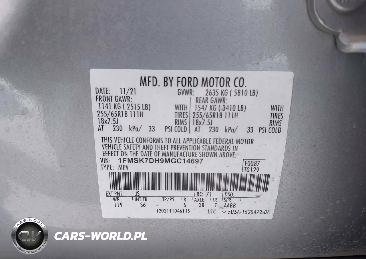 2021 Ford Explorer Xlt VIN:1FMSK7DH9MGC14697 - 9