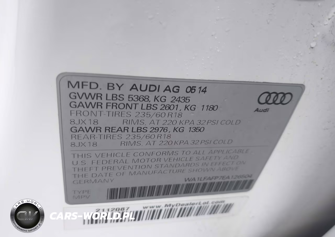 2014 Audi Q5 2.0T Premium VIN:WA1LFAFP7EA126504 - 9