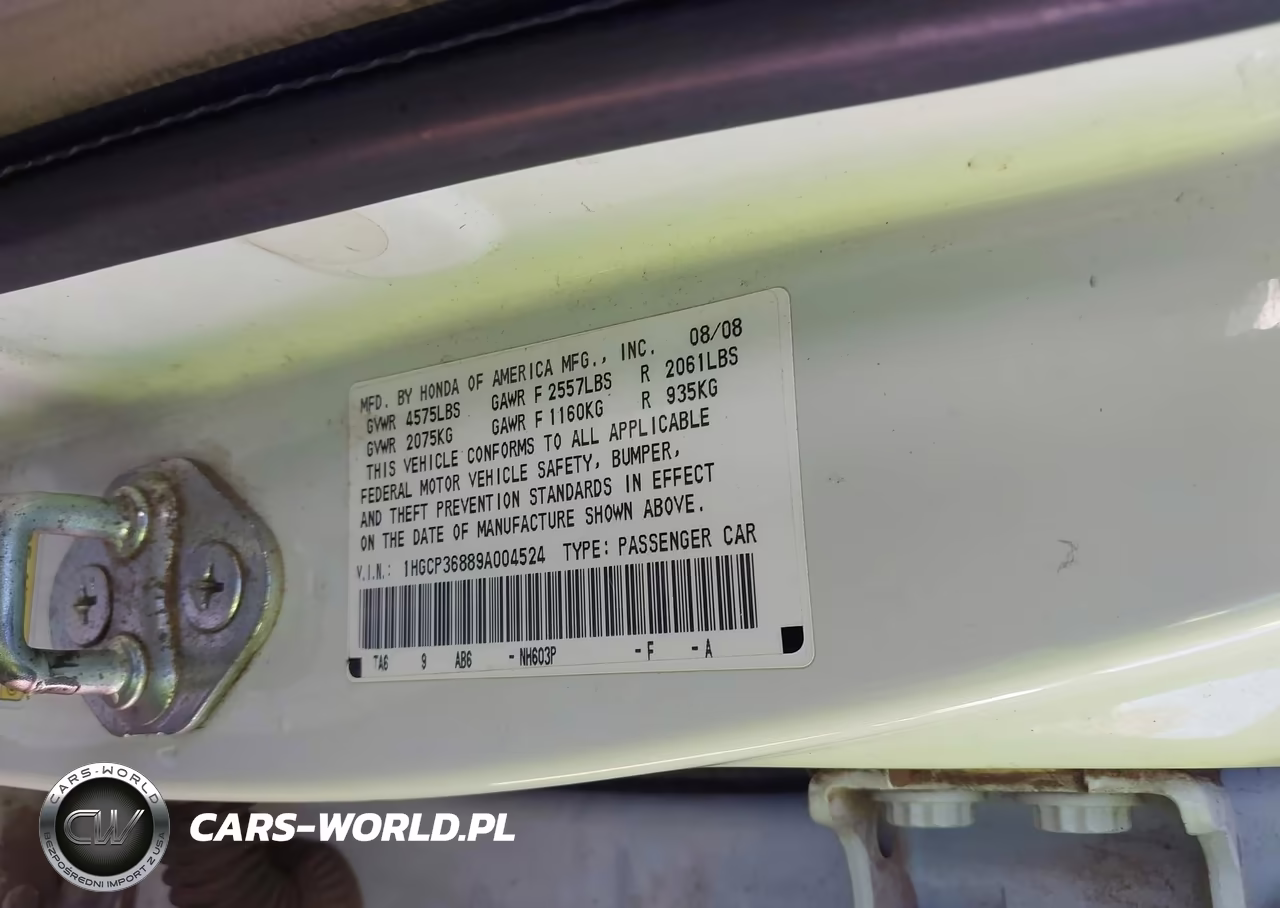 2009 Honda Accord 3.5 Ex-L VIN:1HGCP36889A004524 - 9