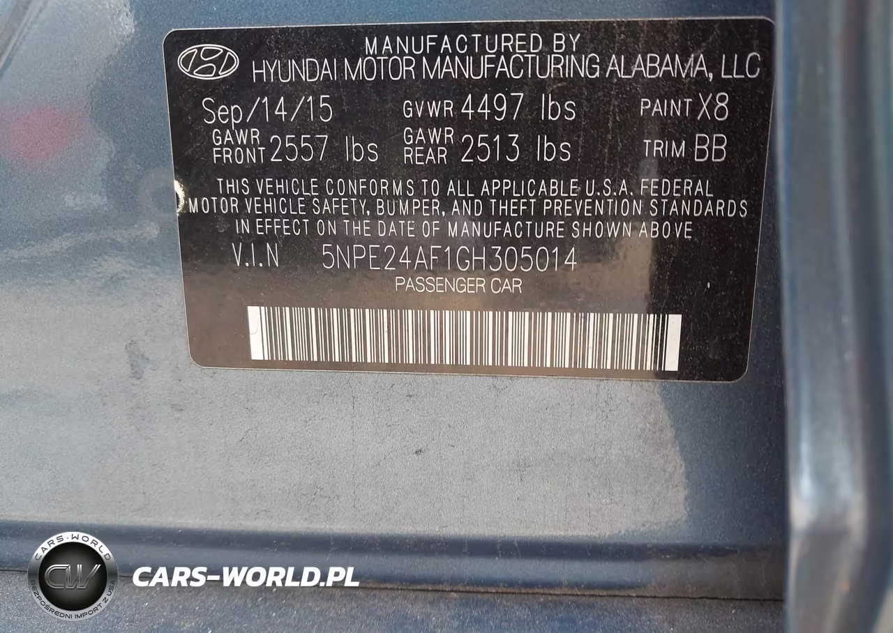 2016 Hyundai Sonata Se VIN:5NPE24AF1GH305014 - 9
