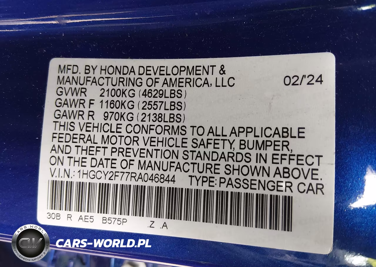 2024 Honda Accord Hybrid Sport-L VIN:1HGCY2F77RA046844 - 9