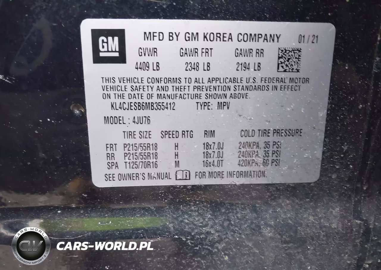 2021 Buick Encore Awd Preferred VIN:KL4CJESB6MB355412 - 9