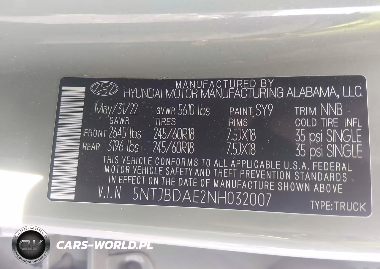 2022 Hyundai Santa Cruz Sel VIN:5NTJBDAE2NH032007 - 9